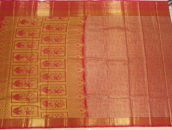 Mustard_Gold_Kanchipuram_Inspired_Semi_Silk_Saree_With_Wide_Contrast_Border