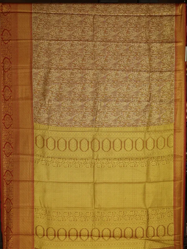 Cream_Gold_Kanchipuram_Inspired_Semi_Silk_Saree_With_Wide_Contrast_Border
