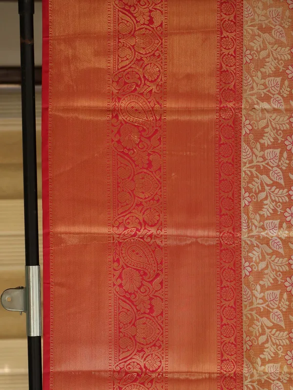 Peach_Orange_Uppada_Inspired_Semi_Silk_Saree_With_Contrast_Border