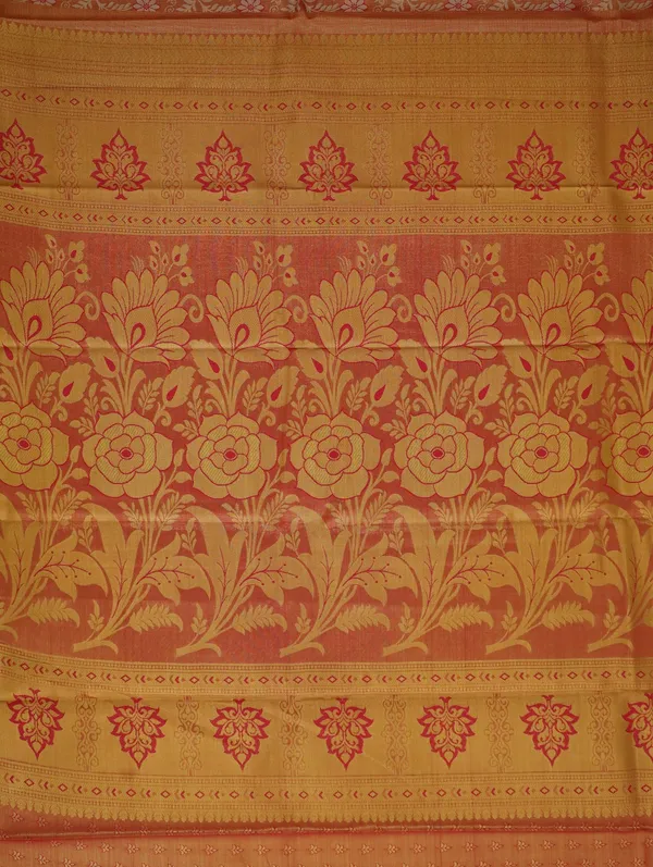 Peach_Orange_Uppada_Inspired_Semi_Silk_Saree_With_Contrast_Border