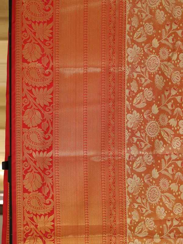 Rust_Orange_Kanchipuram_Inspired_Semi_Silk_Saree_With_Wide_Contrast_Border