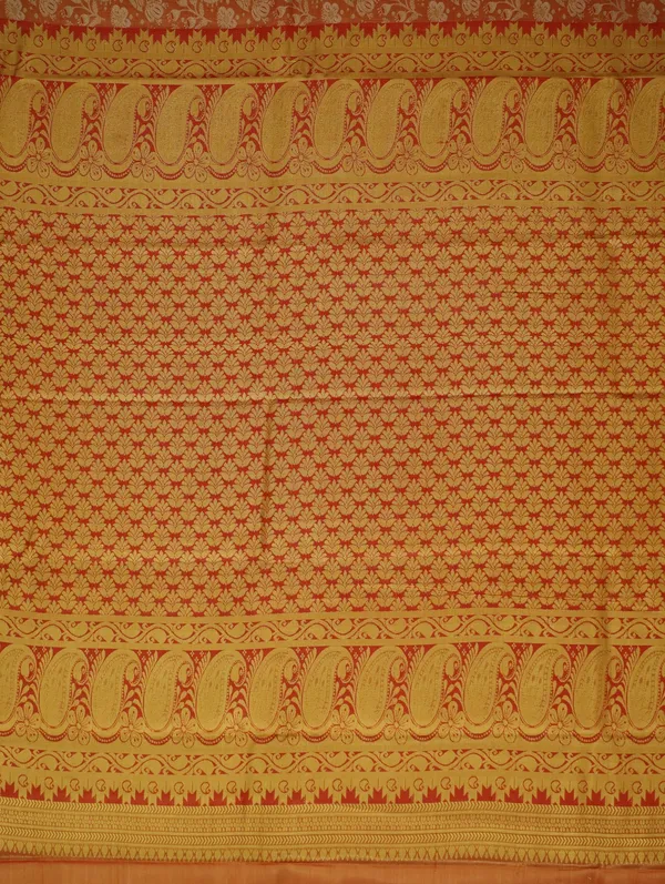 Rust_Orange_Kanchipuram_Inspired_Semi_Silk_Saree_With_Wide_Contrast_Border