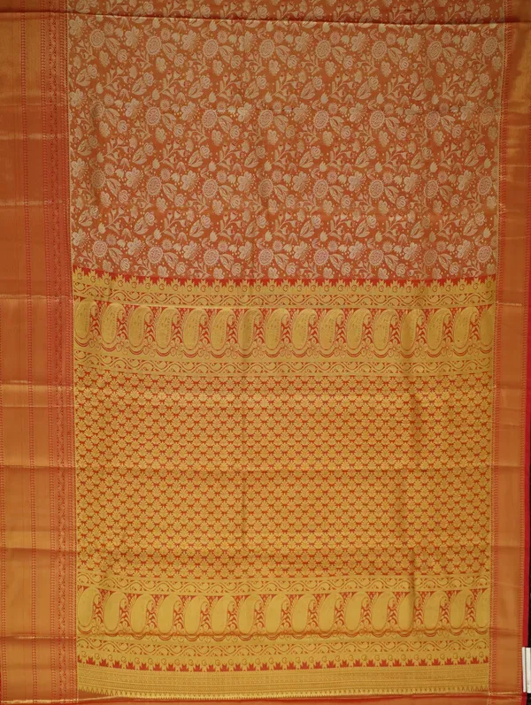Rust_Orange_Kanchipuram_Inspired_Semi_Silk_Saree_With_Wide_Contrast_Border