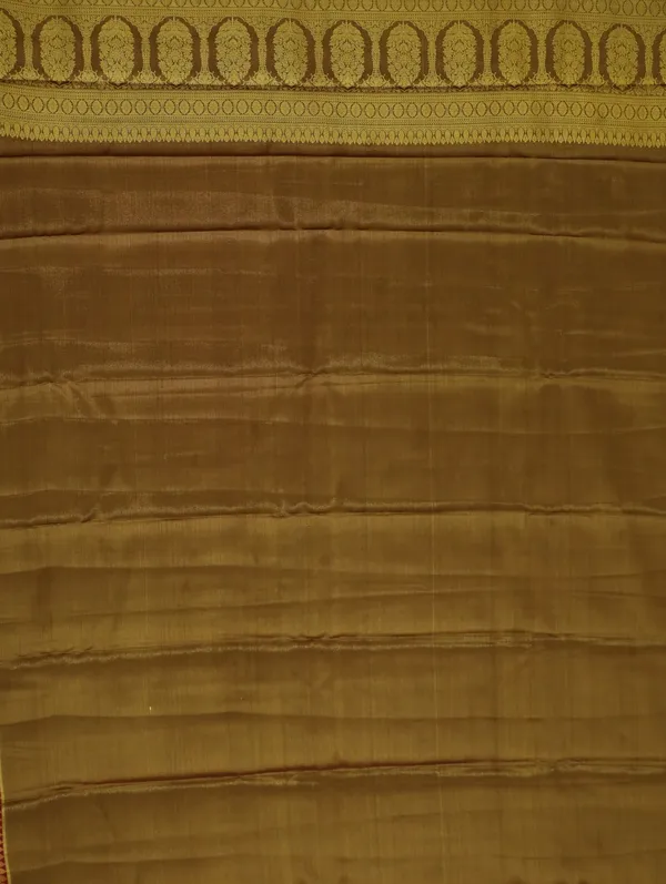 Olive_Green_Gadwal_Inspired_Semi_Silk_Saree_With_Contrast_Border
