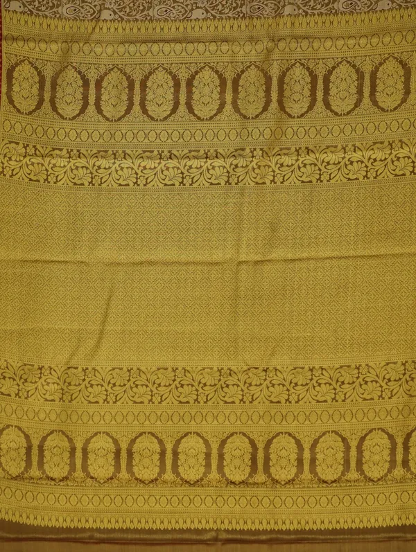 Olive_Green_Gadwal_Inspired_Semi_Silk_Saree_With_Contrast_Border