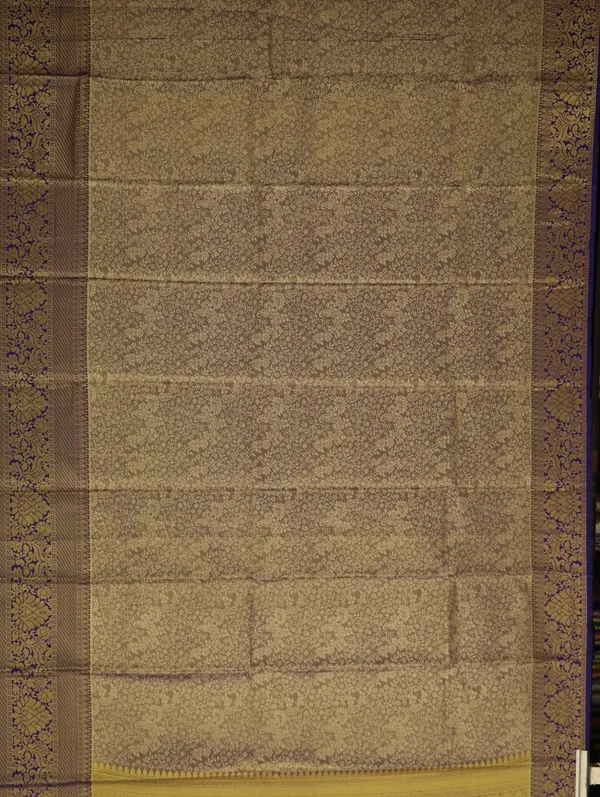 Mustard_Yellow_Kanchipuram_Inspired_Semi_Silk_Saree_With_Wide_Self_Border