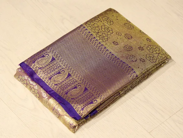 Mustard_Yellow_Kanchipuram_Inspired_Semi_Silk_Saree_With_Contrast_Border