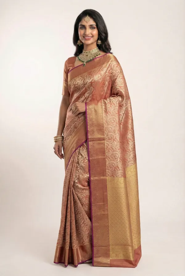 Rose_Pink_Uppada_Inspired_Semi_Silk_Saree_With_Contrast_Border
