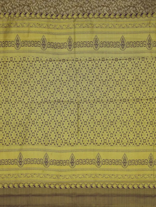 Peach_Kanchipuram_Inspired_Semi_Silk_Saree_With_Contrast_Border