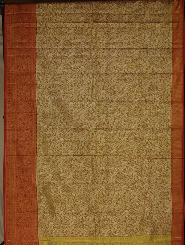 Olive_Green_Kanchipuram_Inspired_Semi_Silk_Saree_With_Wide_Contrast_Border