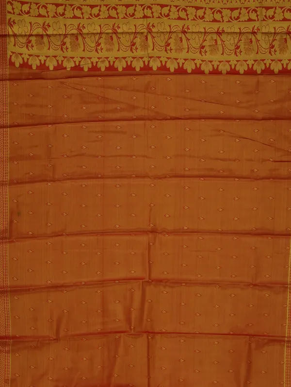 Golden_Beige_Kanchipuram_Inspired_Semi_Silk_Saree_With_Wide_Contrast_Border
