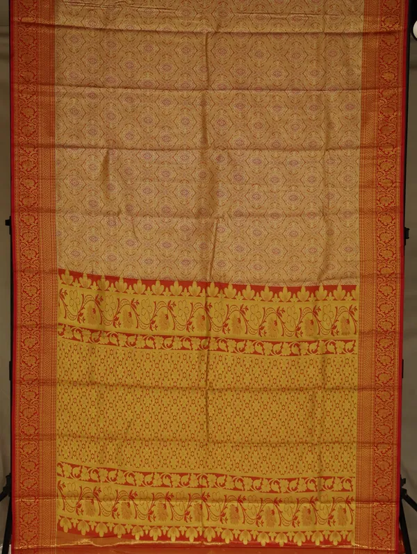 Golden_Beige_Kanchipuram_Inspired_Semi_Silk_Saree_With_Wide_Contrast_Border