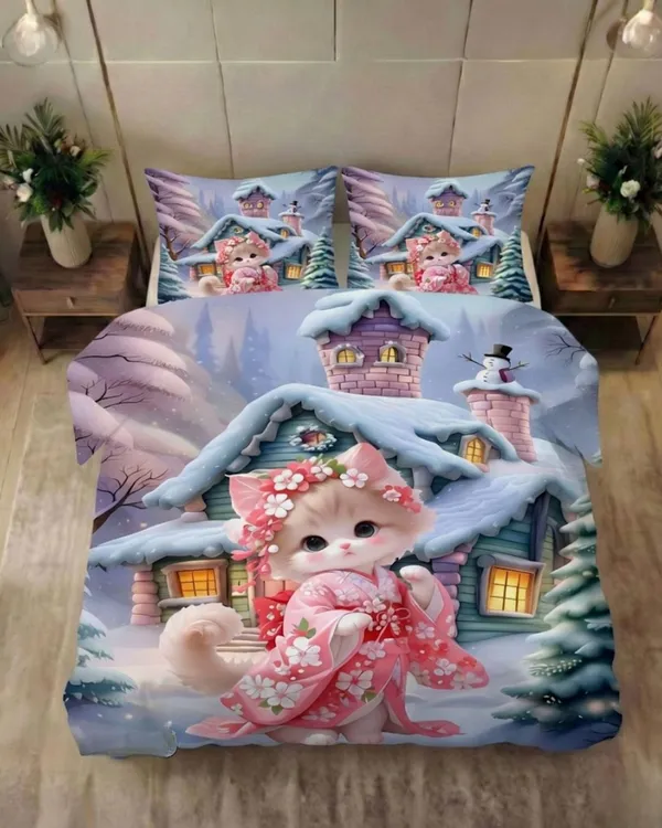 Kozy_Kids_Printed_King_Size_1_Bedsheet_With_2_Pillow_Covers_For_Kids_Room_-_Cute-Cat