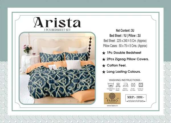 Arista_Flat_Bedsheet_with_two_pillow_covers_|_Wrinkle-Free_Poly_Cotton_Blend_|_Perfect_Fit_for_Mattress_up_to_6_x_6.5_Feet_|_Soft,_Breathable_&_Easy_Care