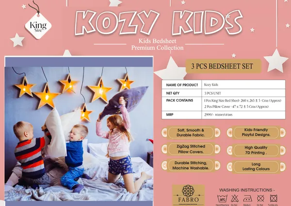 Kozy_Kids_Printed_King_Size_1_Bedsheet_With_2_Pillow_Covers_For_Kids_Room_-_Teddy-On-Cloud