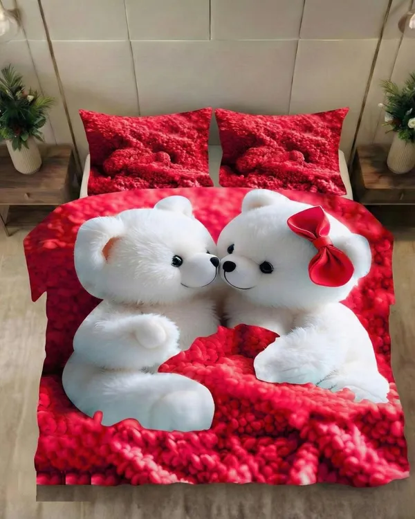 Kozy_Kids_Printed_King_Size_1_Bedsheet_With_2_Pillow_Covers_For_Kids_Room_-_Whiteteddy