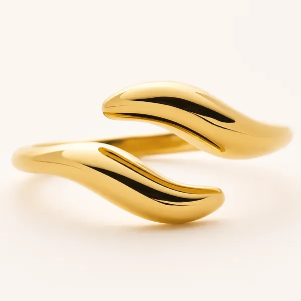 Gold_Tone_Wave_Open_Ring_for_Women