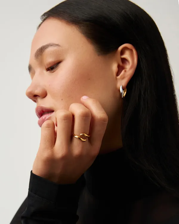 Gold_Tone_Wave_Open_Ring_for_Women