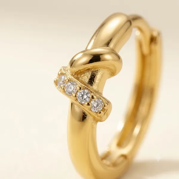 Gold_Tone_Knot_Detail_Huggie_Hoop_Earrings_for_Women