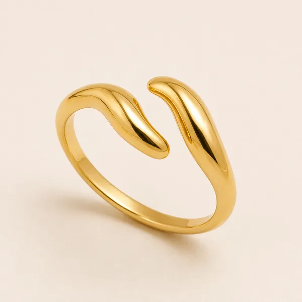 Gold_Tone_Wave_Open_Ring_for_Women