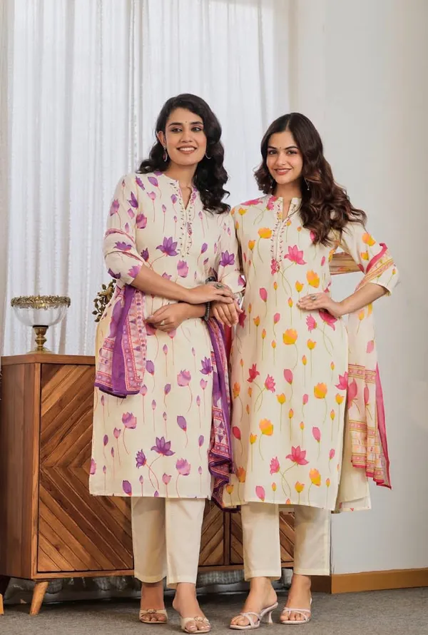 Lavender_Pure_Cotton_Kurta_Pant_And_Dupatta_Set_For_Women
