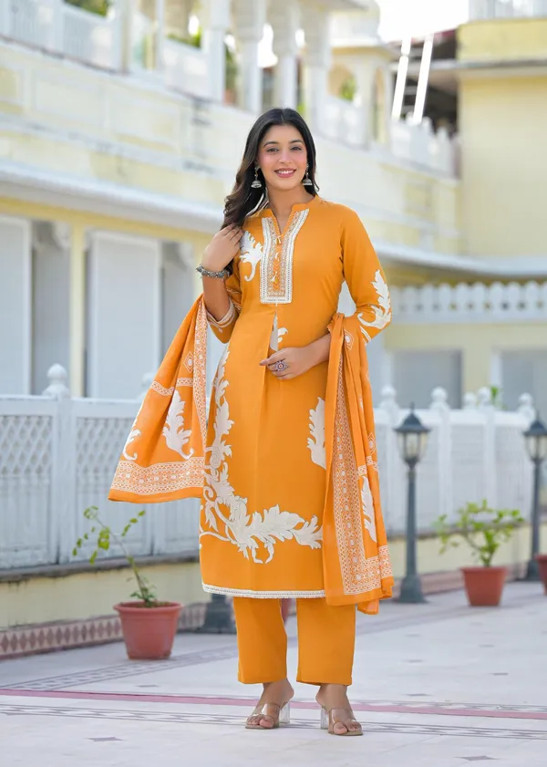 Rusty_Orange_Pure_Cotton_Kurta_Pant_And_Dupatta_Set_For_Women