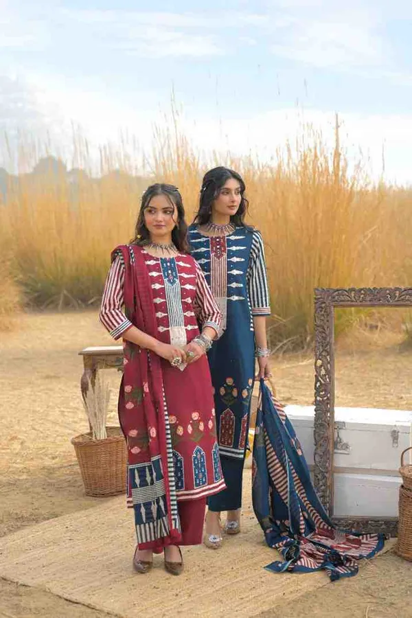 Maroon_Pure_Cotton_Kurta_Pant_And_Dupatta_Set_For_Women