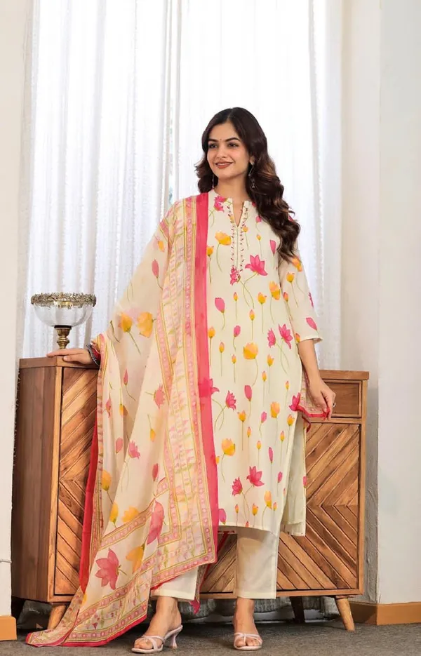 Pink_Pure_Cotton_Kurta_Pant_And_Dupatta_Set_For_Women