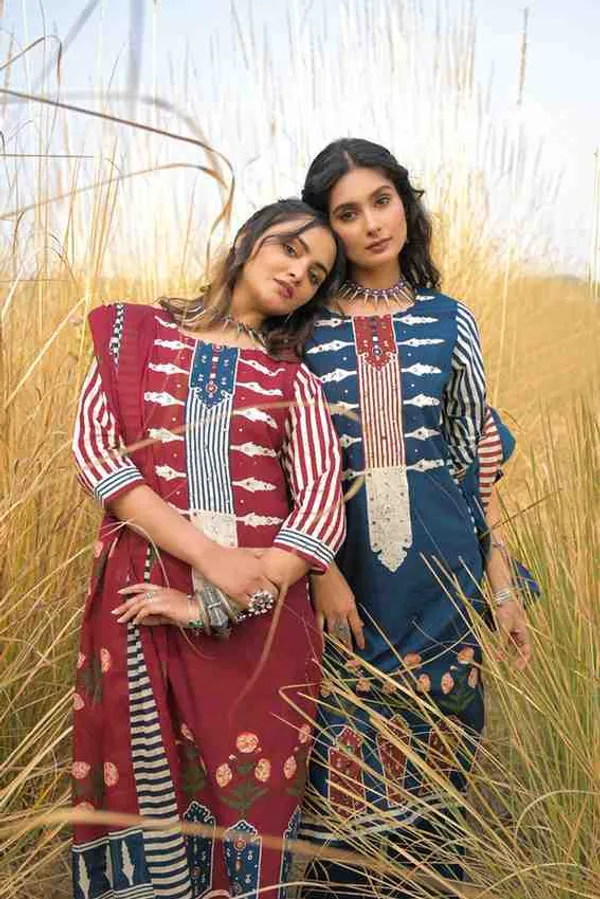 Blue_Pure_Cotton_Kurta_Pant_And_Dupatta_Set_For_Women