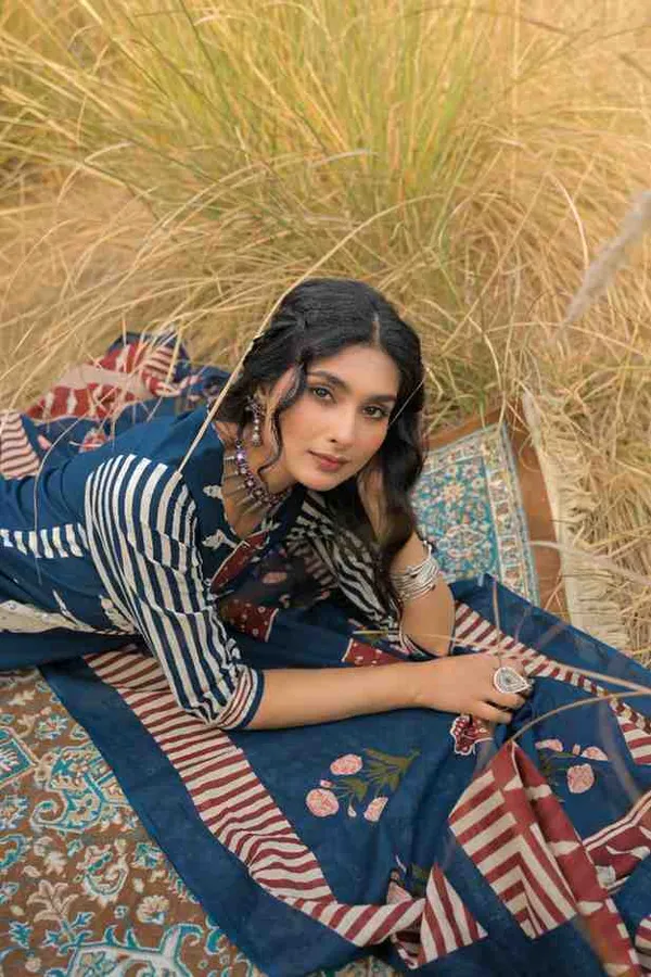 Blue_Pure_Cotton_Kurta_Pant_And_Dupatta_Set_For_Women