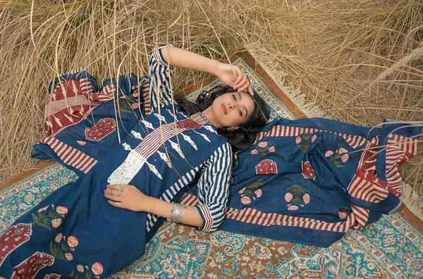 Blue_Pure_Cotton_Kurta_Pant_And_Dupatta_Set_For_Women