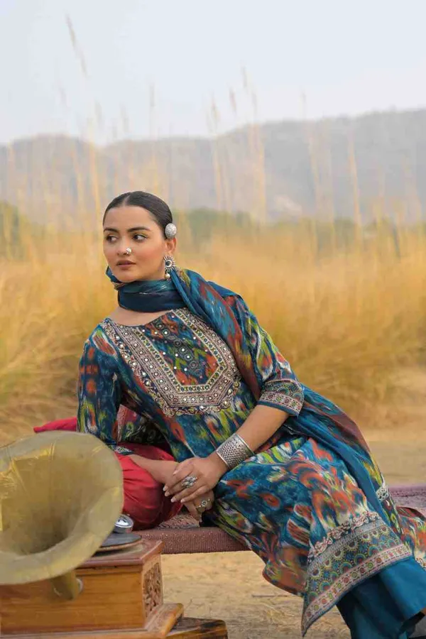 Blue_Pure_Cotton_Kurta_Pant_And_Dupatta_Set_For_Women