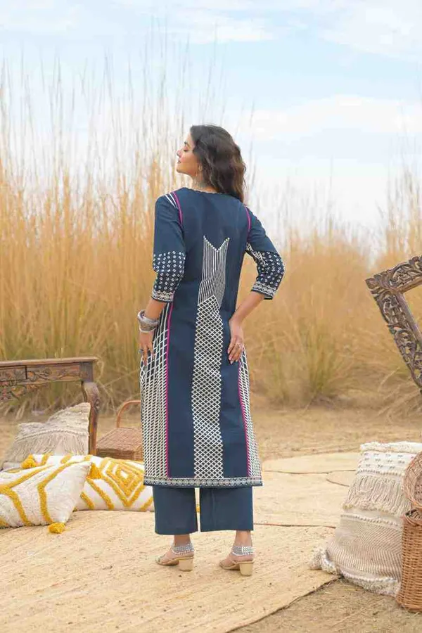 Navy_Blue_Pure_Cotton_Kurta_Pant_And_Dupatta_Set_For_Women