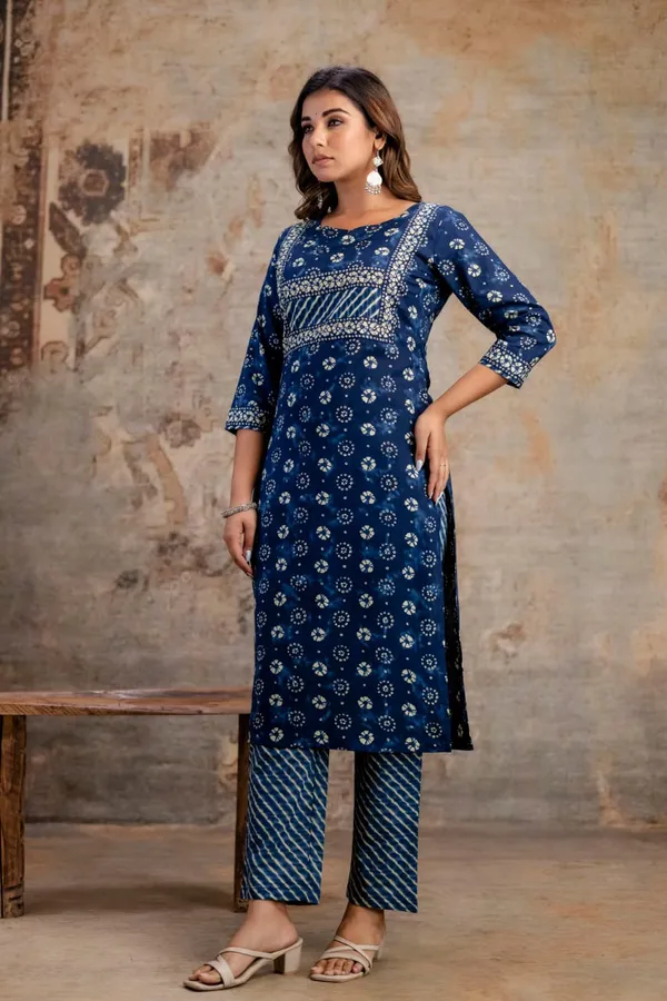 Blue_Pure_Cotton_Kurta_Pant_And_Dupatta_Set_For_Women