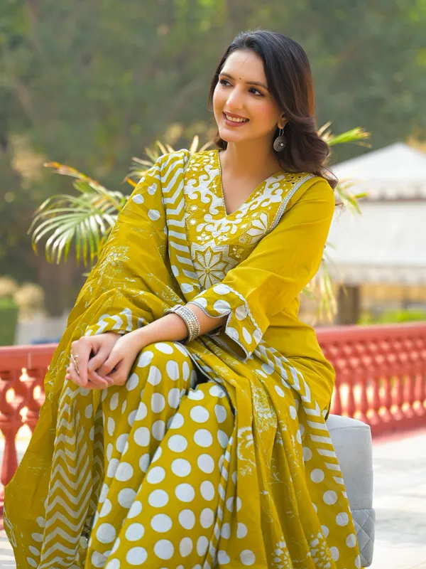 Yellow_Pure_Cotton_Short_Kurta_Palazzo_And_Dupatta_Set_For_Women