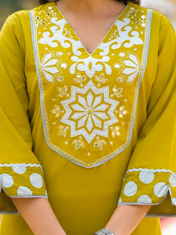 Yellow_Pure_Cotton_Short_Kurta_Palazzo_And_Dupatta_Set_For_Women
