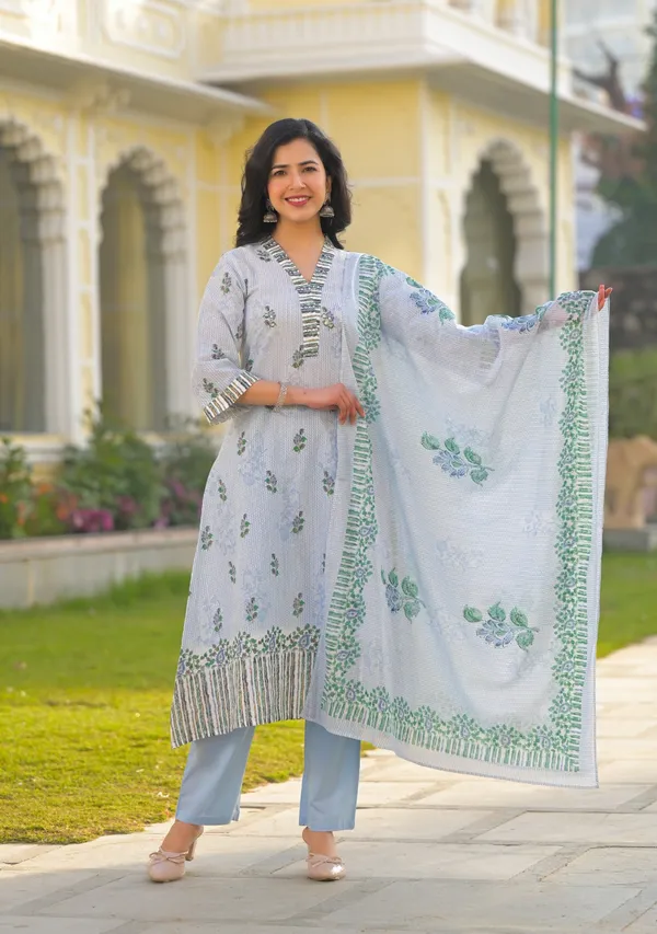 Powder_Blue_Pure_Cotton_A_Line_Kurta_Pant_And_Dupatta_Set_For_Women