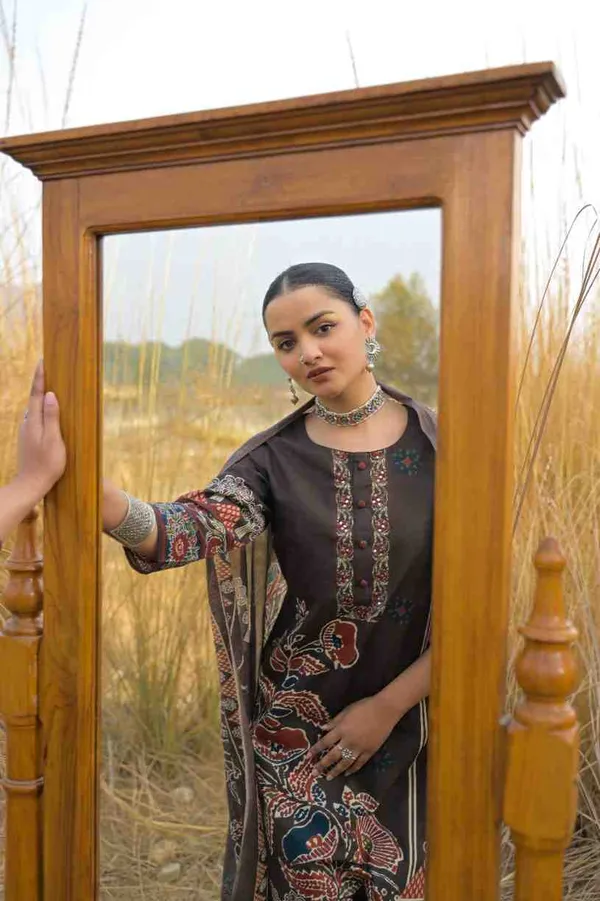 Brown_Pure_Cotton_Kurta_Pant_And_Dupatta_Set_For_Women