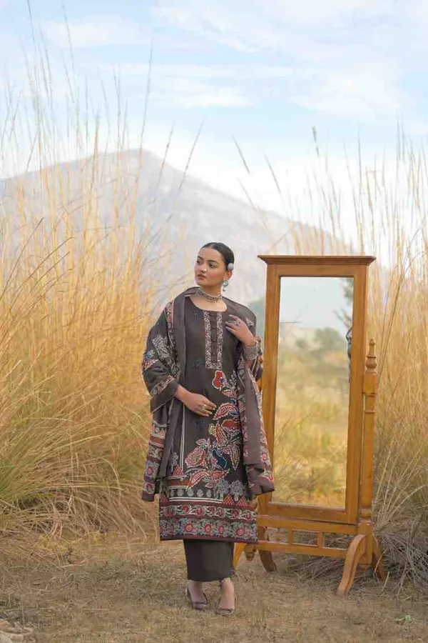 Brown_Pure_Cotton_Kurta_Pant_And_Dupatta_Set_For_Women