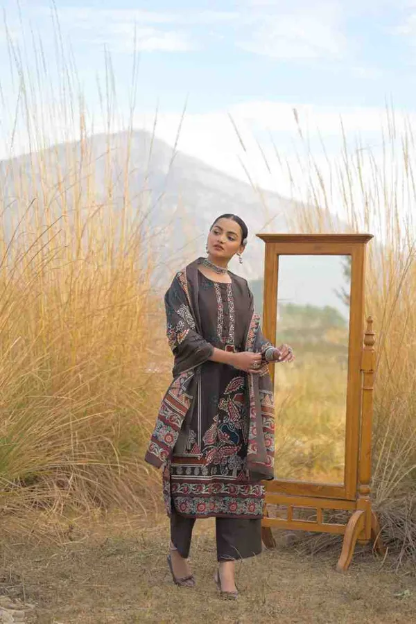 Brown_Pure_Cotton_Kurta_Pant_And_Dupatta_Set_For_Women