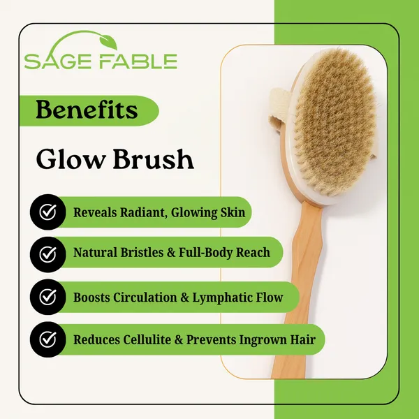 GlowBrush:_Dry_Body_Brush_for_Lymphatic_Drainage_&_Glowing_Skin_with_Detachable_Long_Handle_-_Manage_Cellulite_&_Exfoliation.