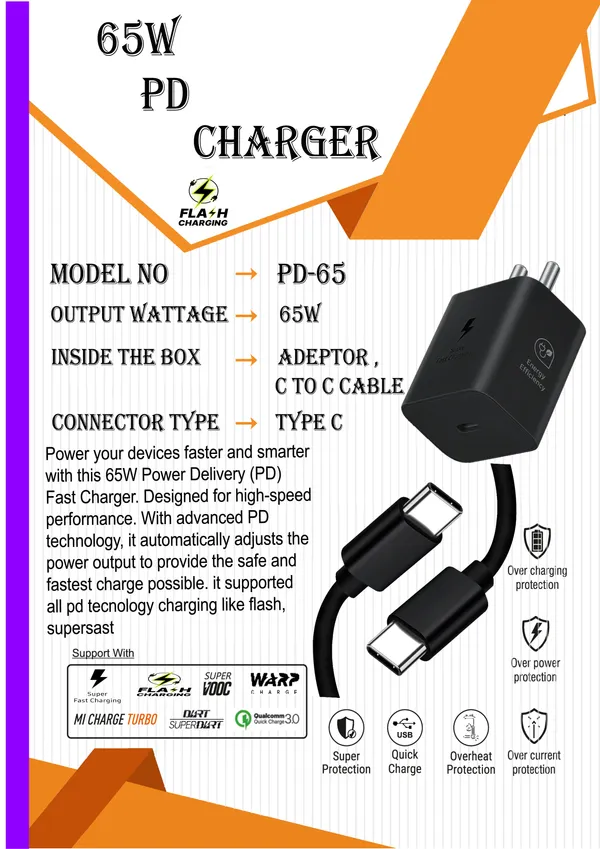 Black_Pvc_65_W_Pd_Charger_With_Cable_For_All_Types_Of_Smart_Phone_
And_Tablet