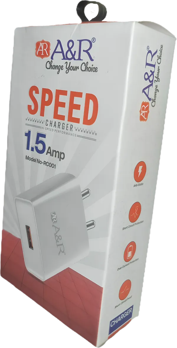 A&R_1.5_Amp_Single_Port_Charger_With_Micro_USB(V8)Cable_For_All_Types_Of_Smart_Phone_And_Tablet
