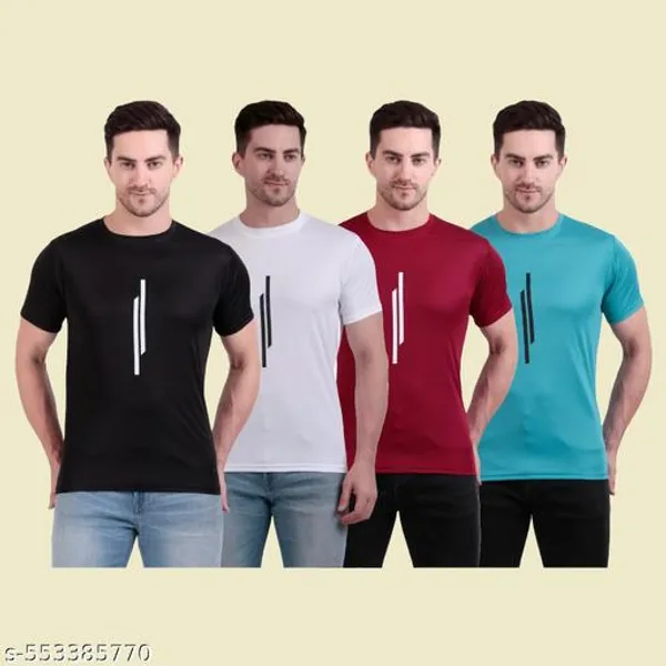 Multicolour_Polyester_Casual_Wear_T-Shirt_For_Men_Pack_Of_4