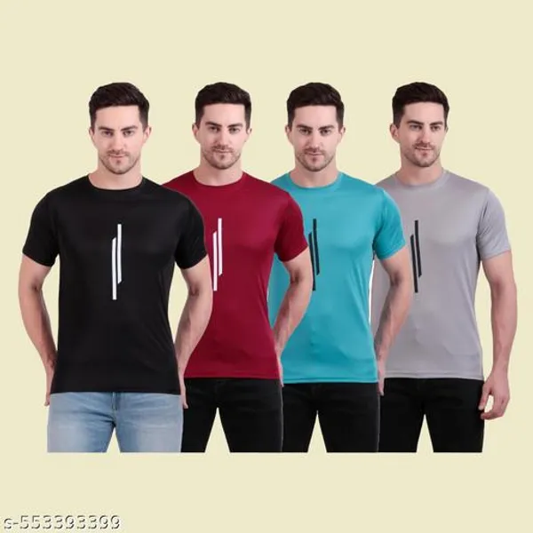 Multicolour_Poly_Cotton_Casual_Wear_T-Shirt_For_Men_Pack_Of_4