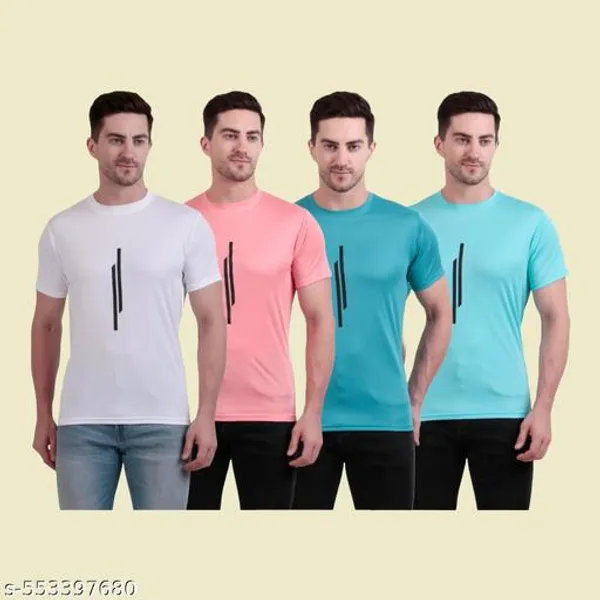Multicolour_Polyester_Casual_Wear_T-Shirt_For_Men_Pack_Of_4