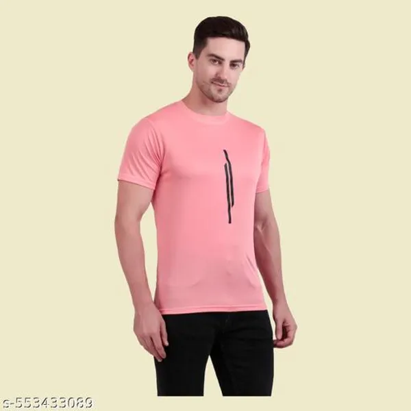 Pink_Poly_Cotton_Casual_Wear_T-Shirt_For_Men_Pack_Of_4