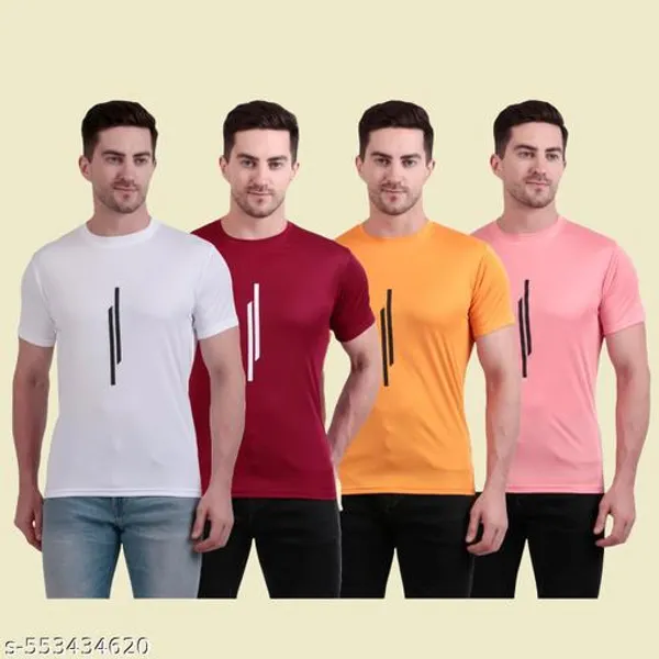 Multicolour_Polyester_Casual_Wear_T-Shirt_For_Men_Pack_Of_4