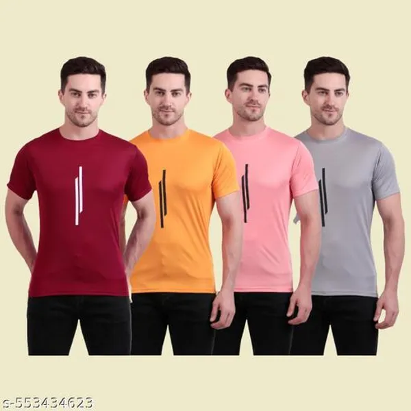 Multicolour_Polyester_Casual_Wear_T-Shirt_For_Men_Pack_Of_4