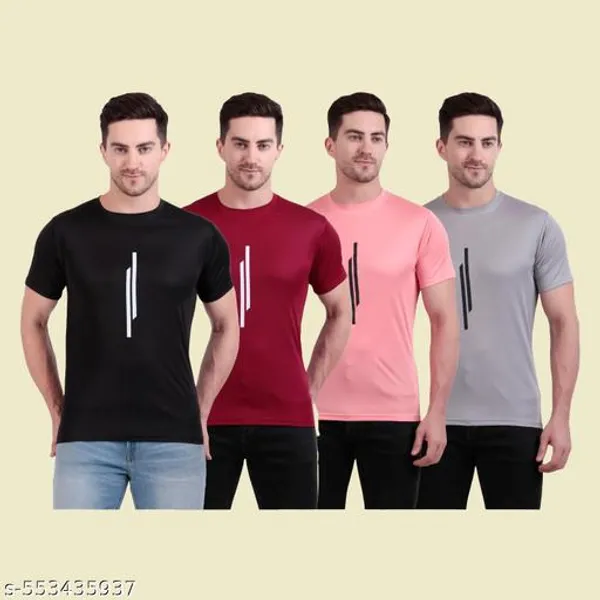 Multicolour_Polyester_Casual_Wear_T-Shirt_For_Men_Pack_Of_4